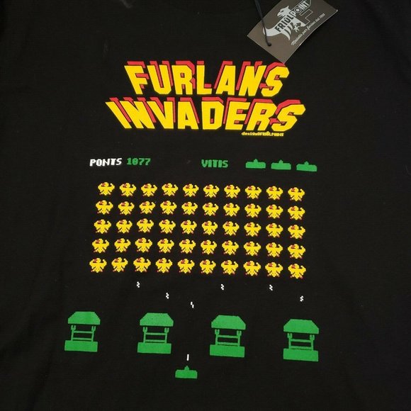 Friul Point Tee T Shirt Mens Black Graphic FURLANS INVADERS Computer XL L NWT - Picture 8 of 12